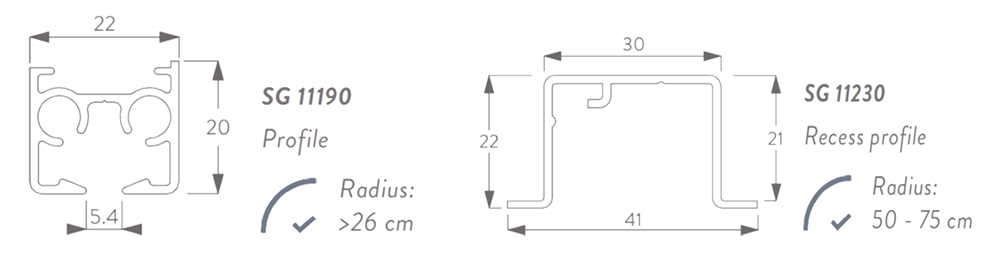 6870 Profile and Recess Profile Line Drawing