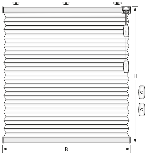 F1 freehanging honeycomb blind