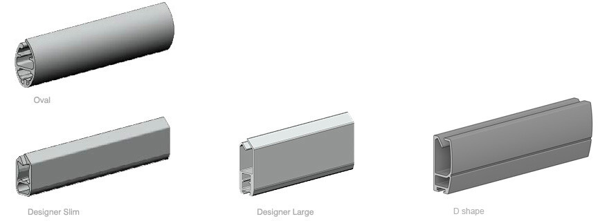 roller blind base bar profiles