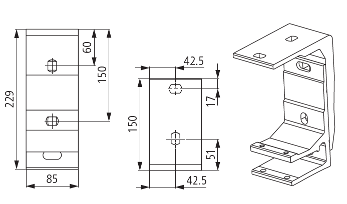 diagram wall bracket with a roof
