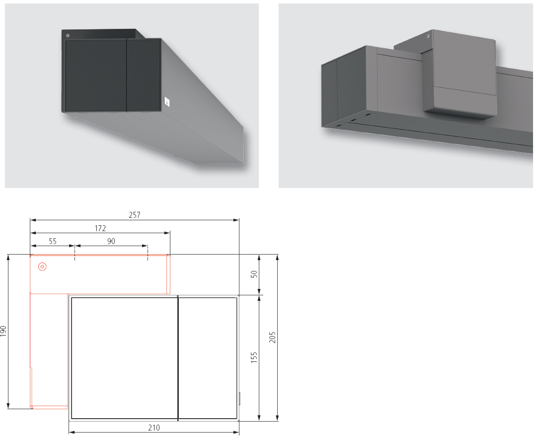 ceiling or top fix installation