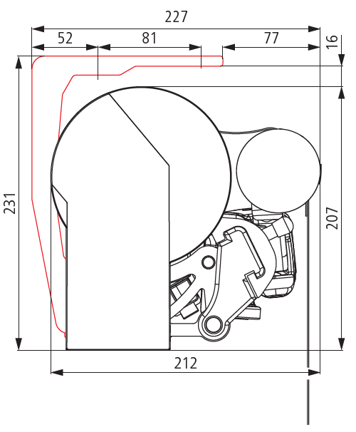 diagram wall bracket with a roof