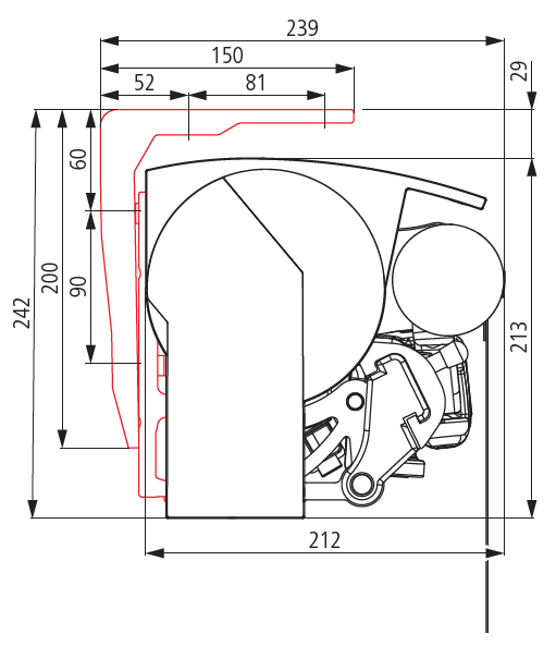diagram wall bracket with a roof