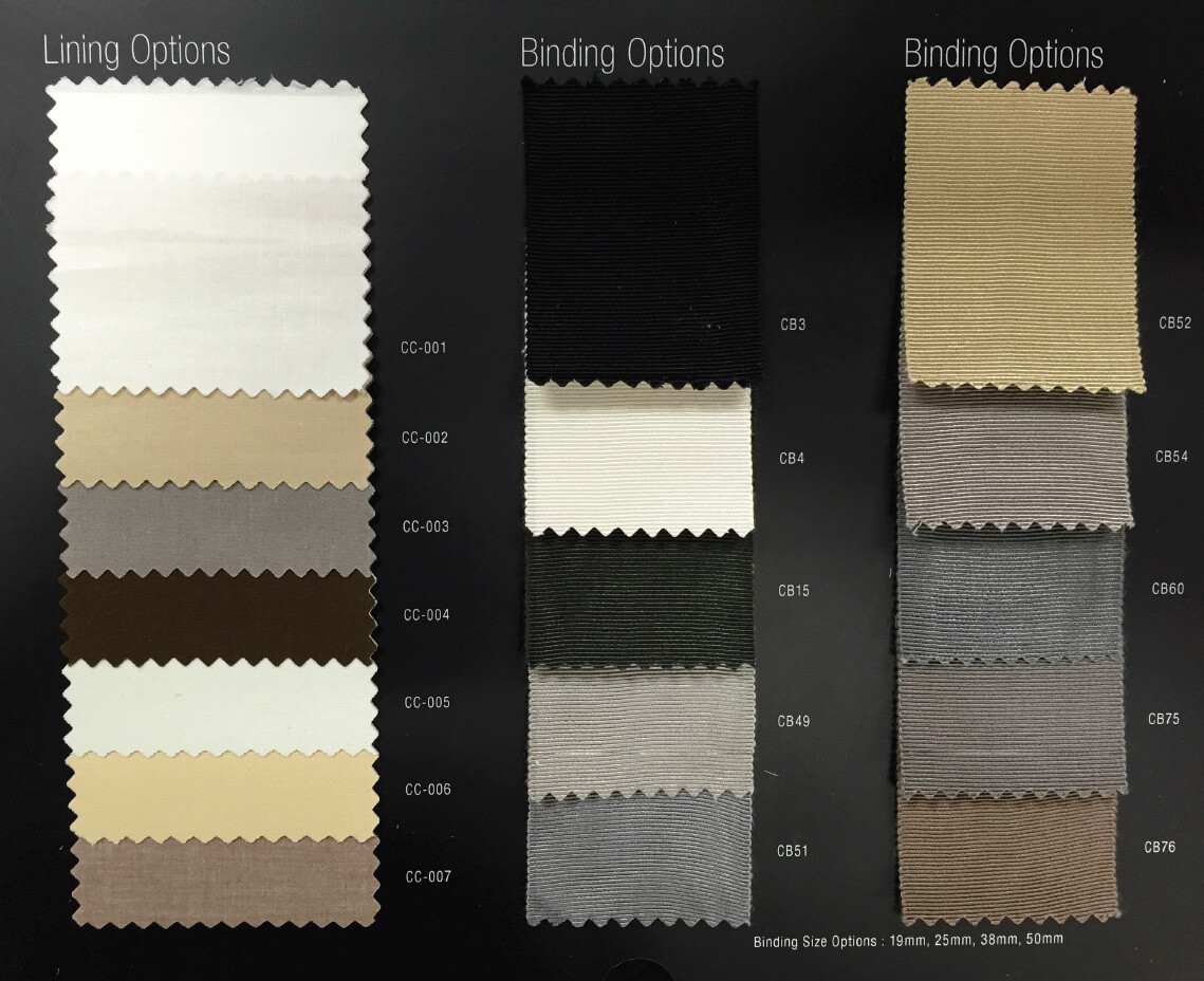 Lining and Binding options