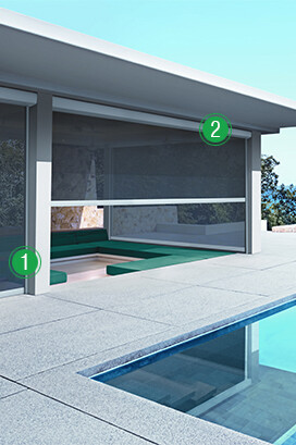 side retention exterior roller blinds