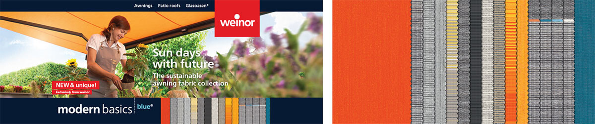 weinor modern basics blue sustainable fabrics